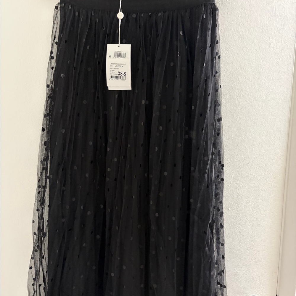 Chic Black Polka Dot Maxi Skirt